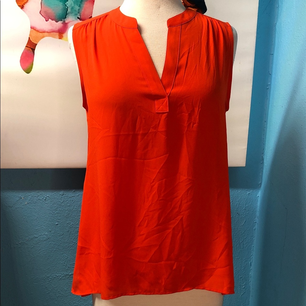 Chaus Vibrant Orange Sleeveless Blouse